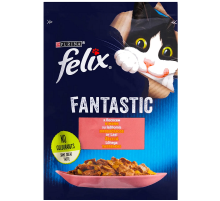 Корм для котов Felix Fantastic с лососем в желе 85 г Purina