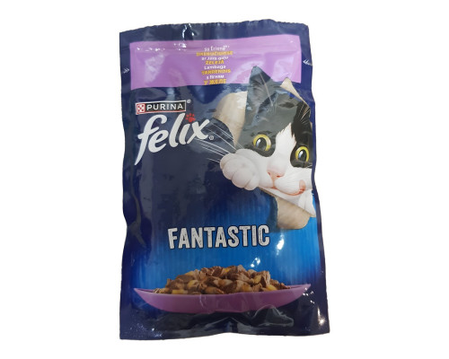 Корм для котів Felix Fantastic з ягнятком у желе 85 г Purina