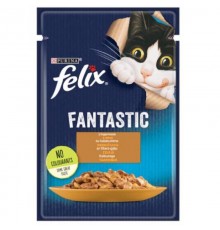 Корм для котов Felix Fantastic кусочки индейки в желе 100 г Purina