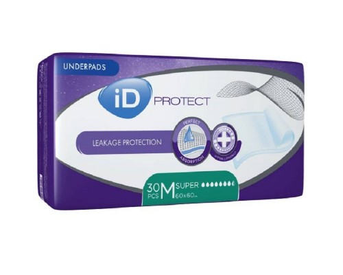 Пелюшки гігієнічні одноразові M Super 60 * 60 см №30 iD Protect