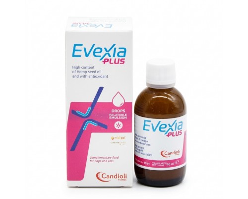 Краплі Евексія плюс  (Evexia Plus) знеболювальне для котів і собак з олією коноплі 40 мл Candioli 
