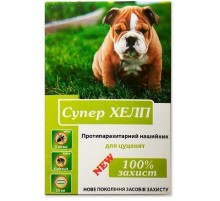 Ошейник для щенков противопаразитарный Супер Хелп New 35 см зеленый Круг