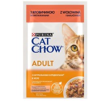 Корм для котов Cat Chow Adult с говядиной и баклажанами в желе 85 г Purina
