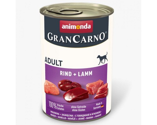 Корм д/собак Амонд GranCarno Adult Beef + Lamb консервований  з яловичиною і ягнятиною 400 г AM-82733 