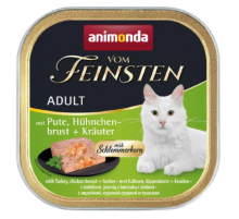 Корм д/кот Амонд Vom Feinsten Adult Turkey, Chicken breast + Herbs консервований  з індичкою, курячою грудкою і травами 100 г арт.AM-83265