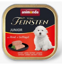 Корм д/цуценят  Vom Feinsten Junior with Beef + Poultry консервований з яловичиною і птицею 150 г AM-82620