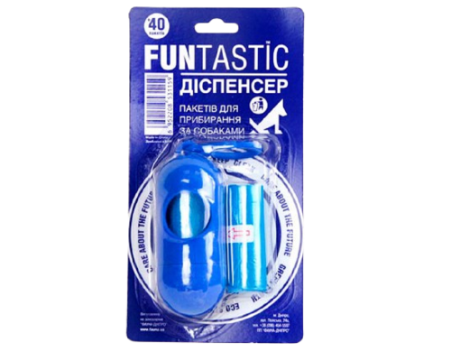 Диспенсер с пакетами для фекалий 2 рулона по 20 пакетов на блистере FUNtastic