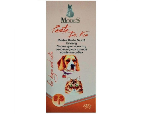 Паста для котов и собак Modes Paste Dr.KIS Urinary для защиты мочевыводящих путей 50 г ModeS срок 01.2027