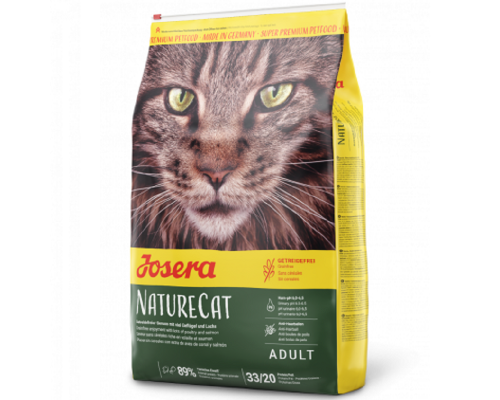 Сухой корм для котов NatureCat с мясом птицы и лосося для чувствительного пищеварения 400 г Josera