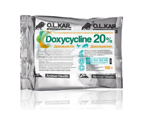 Порошок Доксициклин 20% для свиней и птицы 100 г O.L.KAR