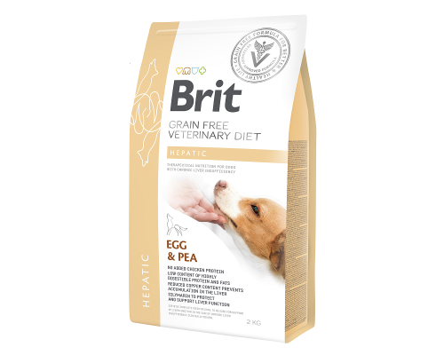 Сухой корм для собак с проблемами печени VD Hepatic Dog с яйцами и горохом  2 кг Brit