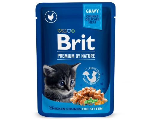 Корм для котят Chicken Chunks for Kitten с кусочками курицы 100 г Brit Premium