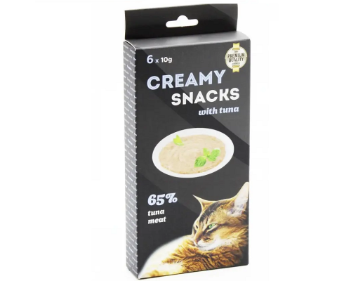 Лакомство для котов Creamy Snacks Tuna нежное пюре тунец с курицей 6 стиков по 10 г Lucky Star