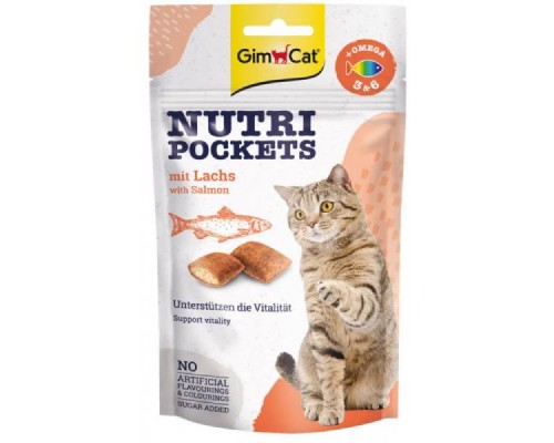 Лакомство д/кот Nutri Pockets  Лосось+Омега 3+6 60г G-419299/400730 GimCat