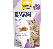 Лакомство для котов Nutri Pockets Duck and Multivitamin с начинкой из утки и мультивитаминной пасты 60 г GimCat