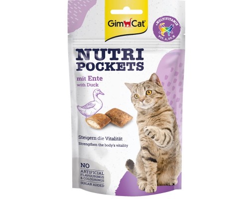 Ласощі для котів Nutri Pockets Котяча вутка та мультивітамін 60г G-419220/419312