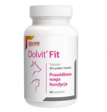 Таблетки для собак и котов Dolvit Fit диетическая добавка при лишнем весе №90 Dolfos