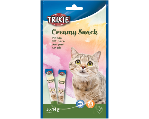 Лакомство для котов Creamy Snacks с курицей и таурином 5 шт 14 г TХ-42681 Trixie