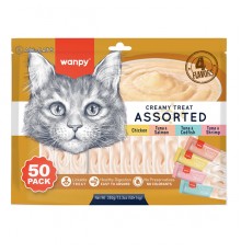 Лакомство для котов жидкое Wanpy Creamy Treat Assorted ассорти стик 14 г