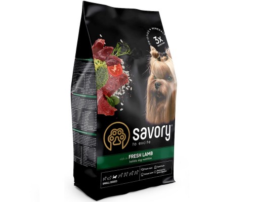 Корм д/соб Сейвори SAVORY сухой для малих порід зі свіжим ягням 1кг 30310