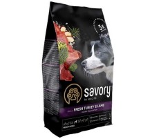 Корм SAVORY сухий для собак середніх  порід зі свіжим ягням та індичкою 3 кг 30266