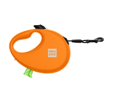 Поводок-рулетка для собак до 12 кг Waudog R-leash с контейнером для пакетов и светоотражающей лентой 3 м оранжевая Collar