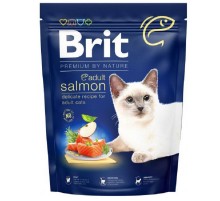 Корм д/кот Брит взрослых  Brit Premium by Nature Cat Adult Salmon лосось 300г