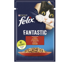 Корм для котів Felix Fantastic з яловичиною у желе 85 г Purina