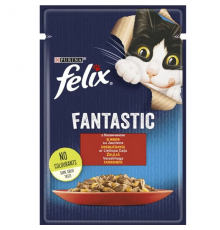 Корм для котов Felix Fantastic с говядиной в желе 85 г Purina