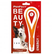 Ошейник для котов и собак малых пород PerFect Beauty Energy с фитотерапией пальмарозы розмарина и мандарина 35 см Ветсинтез