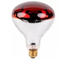 Лампа ИК для обогрева животных 175 W 240 V  LuxLight IR R125 твёрдое стекло красная Китай