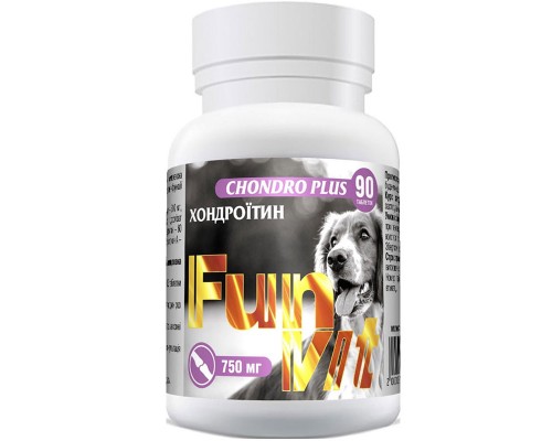 Таблетки для собак Chondro Plus с хондроитином для улучшения функций опорно-двигательного аппарата 90 шт FunVit