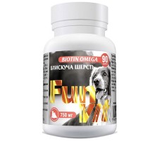 Вітамиіни  для собак та котів BIOTIN OMEGA блискуча шерсть з Омега-3 90 шт FunVit