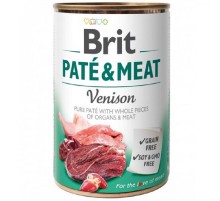 Корм для собак Pate and Meat Dog мясной паштет с цельными кусочками оленины 400 г Brit