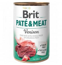 Корм для собак Pate and Meat Dog мясной паштет с цельными кусочками оленины 400 г Brit