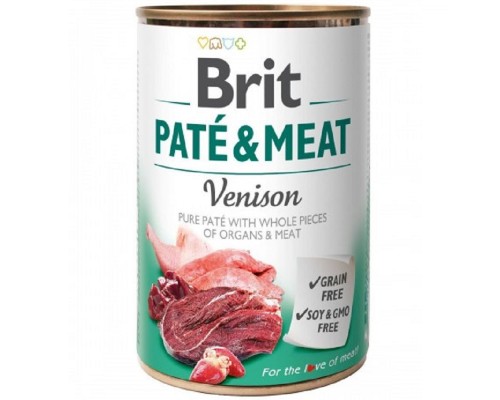 Корм для собак Бріт Brit Paté and Meat Dog k venison паштет з олениной 400г