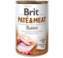 Вологий беззерновий корм для собак Brit Pat and Meat Dog консерва паштет із кролика 400 г