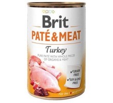 Корм для собак Pate and Meat Dog мясной паштет с цельными кусочками индейки 400 г Brit