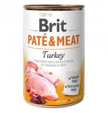 Корм для собак Pate and Meat Dog мясной паштет с цельными кусочками индейки 400 г Brit