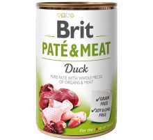 Корм для собак Pate and Meat Dog мясной паштет с цельными кусочками утки 400 г Brit