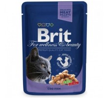 Влажный корм для кошек Cat Cod Fish с треской пауч 100 г Brit Premium