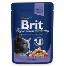 Корм для котів Бріт пауч Brit Premium Cat Sterilized тріска 100г