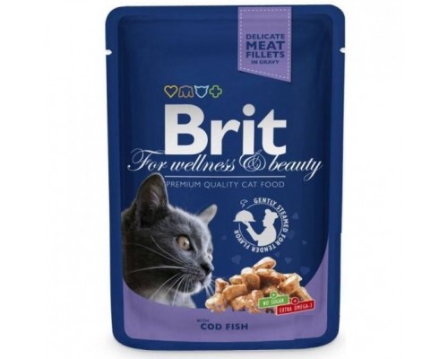 Корм для котів Бріт пауч Brit Premium Cat Sterilized тріска 100г