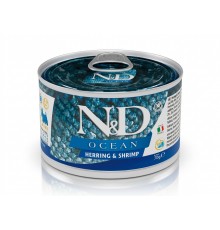 Влажный корм для собак Farmina N&D Grain Free OCEAN HERRING & SHRIMP ADULT MINI с селедкой, треской, тунцом и креветкой 140 г