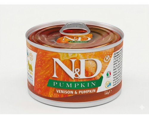Влажный корм для собак Farmina N&D Grain Free VENISON & PUMPKIN MINI с олениной и тыквой 140г