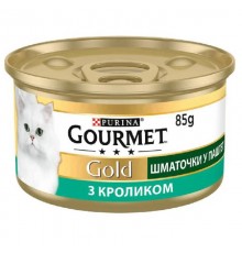Корм д/кот Гурмет голд  кролик печень консерва кусочки в подливе 85 г/24ящ