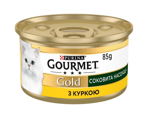 Корм д/кот Гурмет голд сочное наслаждение курица консерва 85 г/24ящ