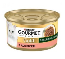 Корм для котов Gourmet Gold сочное наслаждение с лососем 85 г Purina