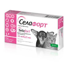 Капли для кошек и собак до 2,5 кг Селафорт от блох и клещей №1 KRKA