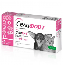 Капли для кошек и собак до 2,5 кг Селафорт от блох и клещей №1 KRKA